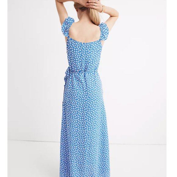 Madewell Women's Ruffled Wrap Maxi Dress in Mini Daisy 00 - Picture 4 of 10